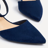 Suzy Wide Fit Navy Faux Suede Court Heels