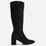 Swerve Black Heeled Long Boots
