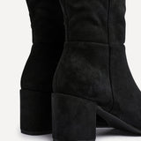 Swerve Black Heeled Long Boots