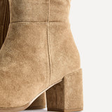 Swerve Beige Heeled Long Boots