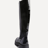 Swift Black Croc Long Boots