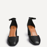 Sydney Black Square Toe Court Heels