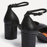 Sydney Black Square Toe Court Heels