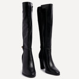 Symone Black Block Heeled Boots