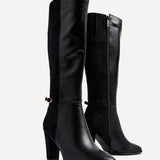 Symone Black Block Heeled Boots