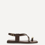 Salma Brown & Gold Flat Sandals