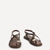 Salma Brown & Gold Flat Sandals