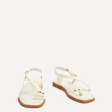 Salma Cream & Gold Flat Sandals