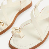 Salma Cream & Gold Flat Sandals
