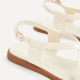 Salma Cream & Gold Flat Sandals