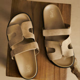 Emmy Taupe Faux Nubuck Sandals