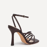 Scarlett Brown Faux Leather Strappy Heels