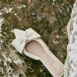 Merlot Nude Bow Court Heels