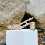 Sandria Gold Handwoven Court Heels