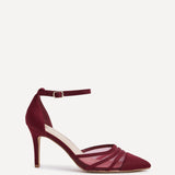 Serri Burgundy Lycra Mesh Court Heels