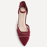 Serri Burgundy Lycra Mesh Court Heels