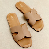 Petra Taupe Link Flat Sandals