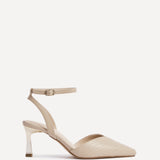 Siren Nude Faux Leather Quilted Court Heels