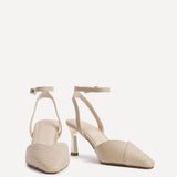 Siren Nude Faux Leather Quilted Court Heels