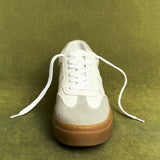 Kaia White and Grey Faux Leather Trainers