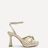 Socialite Gold Knotted Platform Heels
