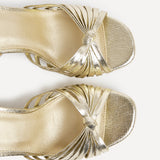 Socialite Gold Knotted Platform Heels