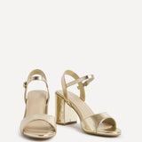 Soul Gold Faux Leather Block Heels