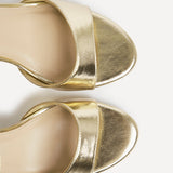 Soul Gold Faux Leather Block Heels