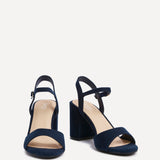Soul Navy Faux Suede Block Heels