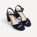 Soul Navy Faux Suede Block Heels