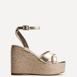 Tahiti Gold Crossover Espadrille Wedge