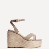 Tahiti Taupe Crossover Espadrille Wedge