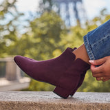 Tailored Wide Fit Burgundy Ankle Boots