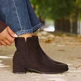 Tailored Wide Fit Brown Ankle Boots