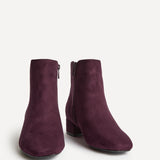 Tailored Wide Fit Burgundy Ankle Boots