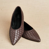 Talina Brown Faux Leather Ballet Flats