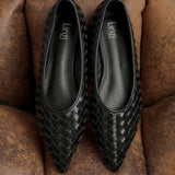 Talina Black Faux Leather Ballet Flats