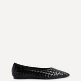 Talina Black Faux Leather Ballet Flats
