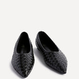 Talina Black Faux Leather Ballet Flats