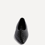 Talina Black Faux Leather Ballet Flats