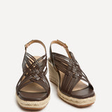 Tamed Brown Woven Espadrille Wedges