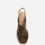 Tamed Brown Woven Espadrille Wedges