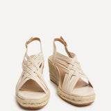 Tamed Nude Woven Espadrille Wedges