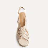 Tamed Nude Woven Espadrille Wedges