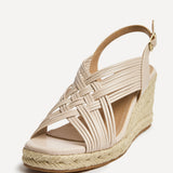 Tamed Nude Woven Espadrille Wedges