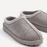Tammy Ash Grey Faux Suede Slippers