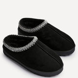 Tammy Black Faux Suede Slippers