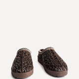 Tammy Leopard Print Faux Suede Slippers