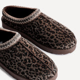 Tammy Leopard Print Faux Suede Slippers
