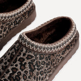 Tammy Leopard Print Faux Suede Slippers